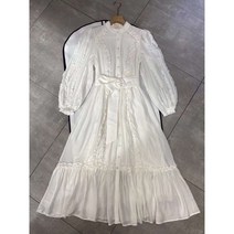 수입명품 스타일 화이트 레이스 러플 롱 원피스