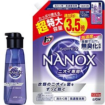 [Amazon.co.jp 한정][정리 사 대용량]톱 슈퍼 나노 니오이 전용 프리미엄 항균 처방 세제 형광제·실리콘 무첨가 고농도 세탁 세제 액체 본체 푸시 보틀 400g+리필 초특대 1230g