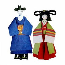 궁중의상 궁중의상종이접기 4 관복 녹원삼 2매.