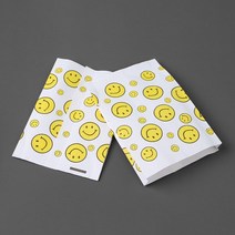 노란 스마일 페이퍼백 90p세트 M형 선물 종이봉투, 없음