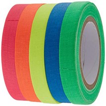 Glow X Fluorescent neon Gaffer Tape-5 Pack. Cloth matt Finish is Reactive Under UV Blacklight. for G, 1