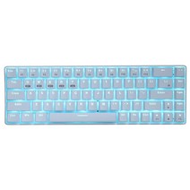 125 기계식 게이밍 키보드 68키 LED 백라이트 무선/유선 3가지 모드 RGB 컴팩트 컴퓨터 PC 게이머 노트북용(화이트)