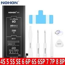 NOHON 자가교체수리 배터리 아이폰6 아이폰6S 아이폰7 아이폰8 아이폰SE 2020 아이폰8플러스 7플러스 아이폰6S플러스 6플러스 아이폰5S 5C 5 4S 노혼 고용량 배터리, For iPhone 6S Plus 3650mAh