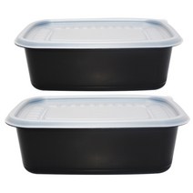 사각밀폐 죽용기세트(대)(검정), 50개