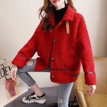 따뜻한 양털 스웨터 코트 올 매치 루즈핏 캐주얼 자켓 및 여성용 두꺼운 모피 플러시 신제품 봄 2022
