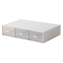땡쓰몰 클리어 책상정리함, 화이트-3구