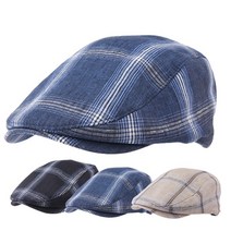CAP-21522_헌팅캡_Guy Laroche 여름마 체크 중년남성 베레모자 골프모자