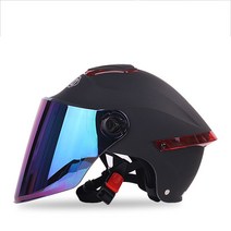 JINGHENG 헬멧 스쿠터 대형 초대형 XL사이즈 62CM 63CM 64CM 여름 보호, C.아흑[현채 거울]