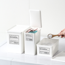 다용도 세탁 세제 용기 수납 소품 정리함 서랍 소분 가루 세제통 보관통 3종, 2. 뚜껑분리형 - 대 (B)