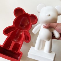대형 실리콘몰드 석고몰드 초콜릿몰드 플래티넘실리콘 곰돌이몰드, 헬창 토이베어 28cm(레드)