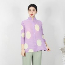 마담플리츠 투미 플리츠 자켓 주름옷 이세이 카라 도트