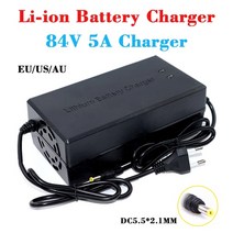 전동 킥보드 충전기 54.6v67.2v84v 5a 리튬 배터리 충전기 48v 60v 72v 5a 리튬 이온 충전기 110-220v 13s 16s 20s 20a ebike JX, 84v 5a -dc5.5, 유럽 ​​연합