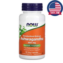 나우푸드 표준 아슈와간다 Ashwagandha 450mg 90식물성캡슐, 1개, 90정