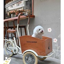 반려견자전거 행복켄넬 강아지 애견 자전거 산책, 소형 블랙