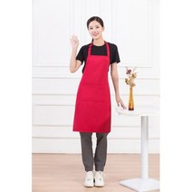 포켓이 있는 조정 가능한 턱받이 앞치마 주방 코튼 앞치마 여성 남성 요리사 앞치마 맞춤 로고 서비스 포함, Red_Custom Logo