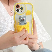 아이폰 케이스 korea 귀여운 3d 치즈 햄스터 clear phone case for iphone 13 12 11 pro max x xs xr 7 8plus funny