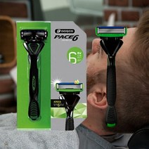 그린생활 도루코 SXA1040 페이스식스 6중 하드코팅 올리브 윤활밴드 면도기 10개, 상세 참조