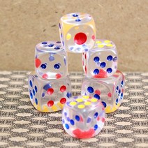 주사위게임 보드게임 6p 육면체 투명 주사위 보드게임용 아크릴 주사위