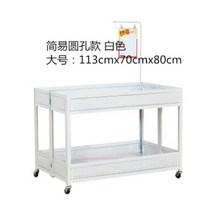 접이식 진열대 전시 의류 슈퍼마켓 각종 매장용 가판대 판매대 이동바퀴 적용, 113x70x80 화이트 홀인원개