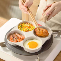 미니 계란 프라이펜 에그머핀 4구 에그펜 맥머핀, 가스모델실리콘오일브러시식품클립온도감지스티커팬