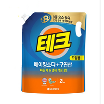 신세계 규격 LG생활건강 테크 베이킹소다+구연산 드럼용 액체세제 리필 2L