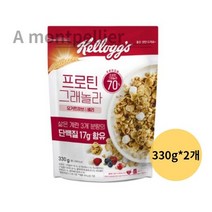 켈로그 프로틴 그래놀라 요거트큐브 & 베리 시리얼, 660g, 3개