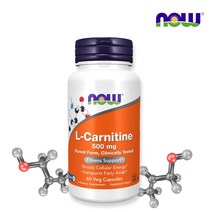 나우푸드 엘카르니틴 500mg 식물성 캡슐 60정 L-카르니틴 타르트 레이트 카르니퓨어