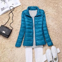 여성 경량바람막이 여름 얇은 방풍 초경량 아웃도어 경량 화이트 오리털 재킷 파카 울트라 라이트 다운 코트 여성용 따뜻한 푸퍼 아웃웨어 짧은 탑 가을 겨울