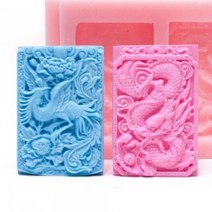 수제몰드 - 봉황 용 사각 2구