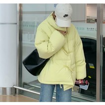 여성 경량 오리털 숏패딩 떡볶이 단추 여자 다운 겨울 봄 항공점퍼 W096 55 66 덕다운 푸퍼 자켓