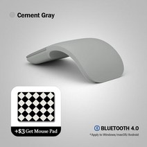 접이식 아크 터치 마우스 1600 인치 당 점 블루투스 4.0 무선 휴대용 음소거 Surfacebook Macbook 사무실, 06 Cement Gray Set, 한개옵션1