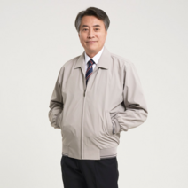 남자 간절기 비즈니스 중년 신사 집업 점퍼 HA-JUA-Q006-베이지