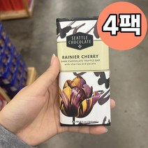 시애틀초콜릿 Seattle Chocolate Rainier Cherry Dark 레이니어 체리 다크 초콜릿 트러플 바 70g, 4개