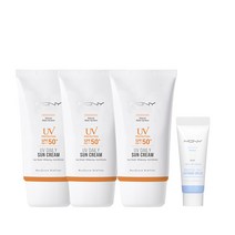 [맥퀸뉴욕] UV 데일리 선크림(베이스/매트) 50ML 3개 SPF50 PA+++ (+수딩크림 미니7ml), 선크림(매트2개)+선크림(베이스)1개
