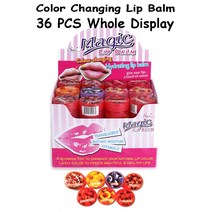 별빛깔이 변하는 매직 립밤 과일 맛 36PCS 대량 도매 디스플레이