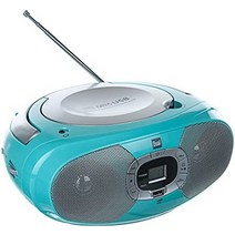 CD 플레이어가 있는 라디오 • USB • MP3 • FM 라디오 • 헤드폰 잭 • 붐박스 • 스테레오 스피커 • 전원/배터리 작동 • 휴대용 • 녹색 • 듀얼 P 390-33466, 회색