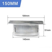 후드기름받이 송풍기 고기집후드4"5" 6 "스테인레스 스틸 벽 공기 배출 100/125/150mm 추출, 03 150mm