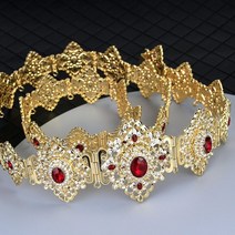 패션 보석 쥬얼리 브로치 Sunspicems 모로코 웨딩 세트 여성용 caftan 벨트 골드 컬러 레드 크리스탈 신부 선물