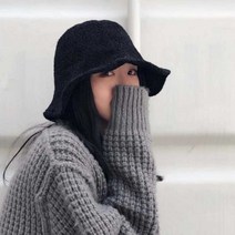 니트 여성 스타일 가을 벙거지 버킷햇 쇼핑몰 여행 캐주얼 여자연예인 데일리 대대 예쁜 해외 겨울 용 캐쥬얼 중년 신혼 모자 검정색 휴가코디 패션