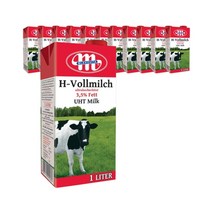 믈레코비타 H Vollmilch 3.5 UHT Milk 멸균우유 1L 12개 팩