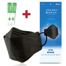 위케어 국내산 식약청인증 KF94 블랙마스크 흰마스크 대형 10매, 블랙
