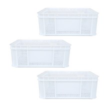 뉴플라스틱 운반상자 6호 운반 수납 플라스틱 바구니 사각 농수산물 3개묶음, 운반6호_화이트(3개묶음), 3개