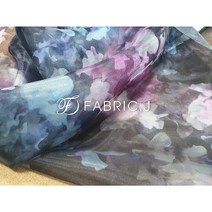 패브릭제이 크리스탈 한복 플라워 프린트 노방 오간자 원단 FJ-171