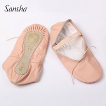 산샤 아동화 소프트 베이스 발레화 연습용, 35, 소가죽/핑크