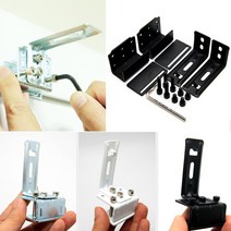 [윈샵 고급 커튼봉 커튼 레일 부자재 세트, 무타공브라켓_블랙2개