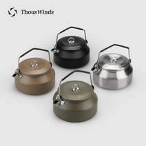 Thous Winds 캠핑 유투버 캠핑 피크닉 스테인레스 스틸 1l 주전자 커피 메이커 티포트, 1리터 스테인리스 스틸 주전자 풀 샌드 컬러 +