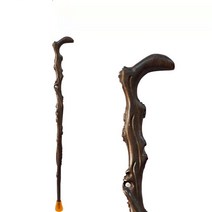 어르신 지팡이 흑단 스틱 고무패킹 복숭아나무 고급선물 미끄럼방지 86x11cm, 단품