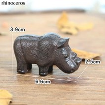 홈 데코 인테리어 동상 소박한 미니 고양이 개 돼지 암소 코끼리 낙타 코뿔소 유니콘 인형, rhinoceros