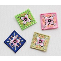 명절 전통 한복 악세사리 만들기 재료 자수부자재Y30 자수장식, 핑크