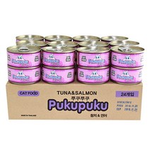 뿌쿠뿌쿠 프리미엄 고양이캔 80g 24개입-참치와연어
